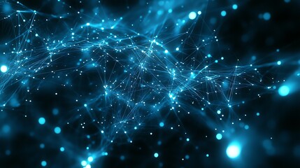 Abstract digital background with blue glowing light and data flow, technology concept. Big Data, abstract futuristic background