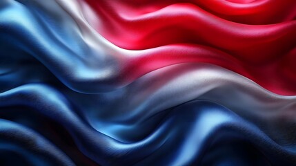 Leinwandbilder - Graceful waving abstract flag background with a silk texture in red white and blue  The soft flowing fabric creates an elegant modern and stylish patriotic design