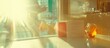 © STwul - Sunny cafe window, boxes, sunbeams, city street