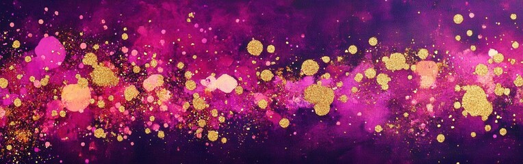 Aufkleber - Bright fuchsia and golden sparkles create a vibrant visual display celebrating creativity and artistic expression