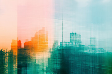 Wall Mural - an abstract texture background created by photocopying, a color double exposure, and a glitch