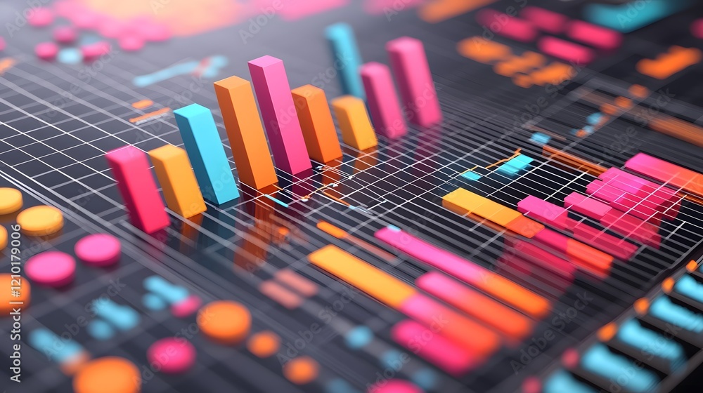 Ilustracja bez tantiem: Vibrant Data Visualization Dashboard with ...