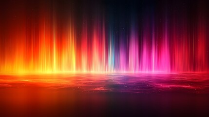 Fototapete - Mesmerizing Abstract Blurred Backdrop with Horizontal Glowing Light Stripes in a Rich Gradient of Orange and Black Colors Creating a Vibrant and Dynamic Visual Effect
