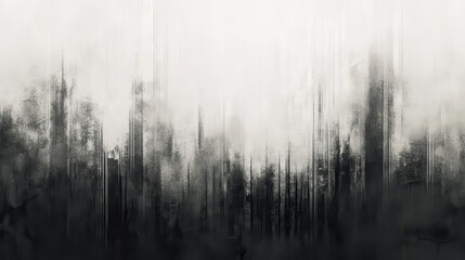Poster - Muted gray strokes create an elegant abstract representation of urban landscapes in a serene atmosphere