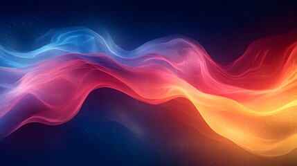 Fototapete - Mesmerizing abstract background featuring a captivating gradient of dark blue vibrant red and luminous yellow hues with a soft blurred effect for a clean modern and visually striking aesthetic