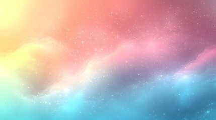 Leinwandbilder - Colorful pastel gradient background banner featuring soft rainbow hues with light blue and pink tones enhanced with a subtle blur effect for a dreamy ethereal atmosphere