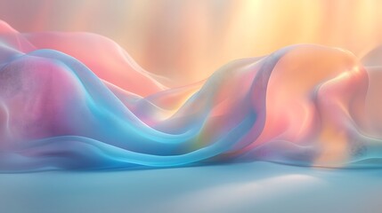 Leinwandbilder - Serene and captivating abstract design featuring a pastel gradient banner with a smooth blend of light blue pink and soft rainbow hues