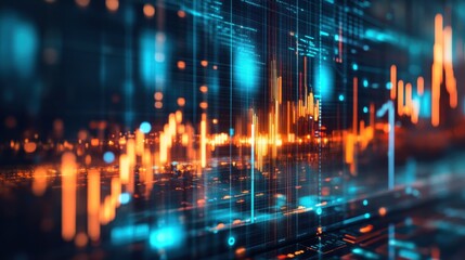 Leinwandbilder - Symbolic representation of precious metals showcasing vibrant market trends and data analysis