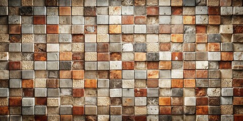 Wall Mural - Rustic Stone Mosaic Wall Texture  A Detailed Image of Varied Tones and Textures