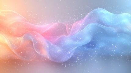 Leinwandbilder - Elegant pastel background banner featuring soft light blue and pink tones complemented by a vibrant rainbow gradient and blurred flowing transitions  The image has a serene dreamlike with a modern