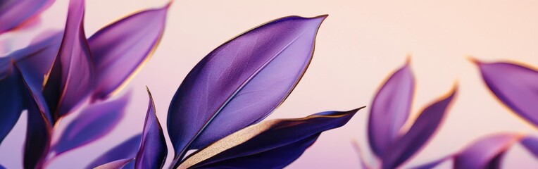Aufkleber - Close-up view of vibrant purple leaves capturing their intricate details and textures in natural light