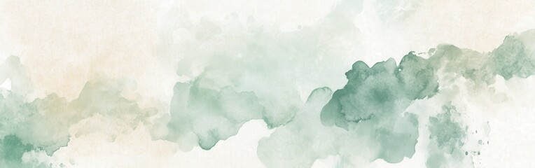 Leinwandbilder - Calming watercolor design in pastel mint colors for a serene atmosphere in art and decor