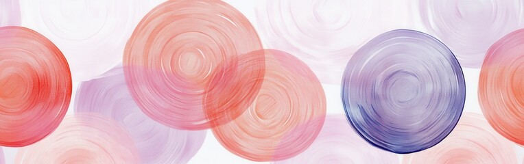 Leinwandbilder - Circles in overlapping pastel strokes create a vibrant, dynamic composition with layered textures and colors