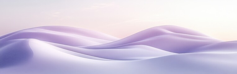Poster - Soft undulating hills create a calming atmosphere in a minimalist muted landscape with gentle light at dawn