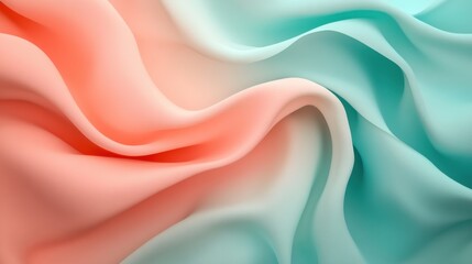 Fototapete - Abstract background featuring a smooth gradient of coral and turquoise colors blending seamlessly together