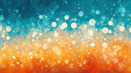 Poster - Vibrant abstract composition featuring a gradient of warm and cool colors blending seamlessly with bokeh effects