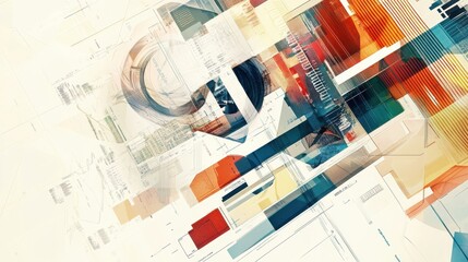 Leinwandbilder - Professional financial design showcasing modern geometric shapes and vibrant colors in a dynamic composition