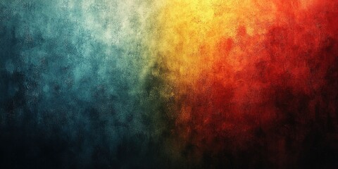 Wall Mural - vibrant color gradient displaying a blend of blue, yellow, and red hues in an abstract background