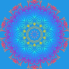 caleidoscope classic gradient flower art pattern of traditional tenun batik ethnic dayak ornament for wallpaper ads background sticker or clothing	