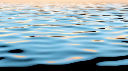 Sticker - Calm Water Surface with Golden Reflections.