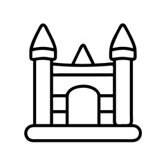 Wall Mural - inflatable bounce house icon, inflatable bounce house line art - simple line art of inflatable bounce house, perfect for inflatable bounce house logos and icons