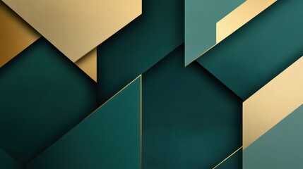 Fototapete - Overlapping geometric shapes create a modern and elegant background with rich colors and clean lines