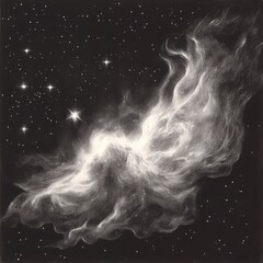 Poster - Illuminated cosmic dust cloud in the depths of space showcases stellar formations and vibrant celestial activity