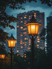 Poster - Night Scene with Lights