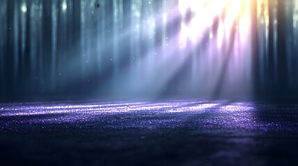 Leinwandbilder - Ethereal Gradient Purple Abstract Background with Glowing Light Rays and Soft Shadow Textures  Mesmerizing digital artwork featuring a serene and captivating gradient purple backdrop enhanced by soft