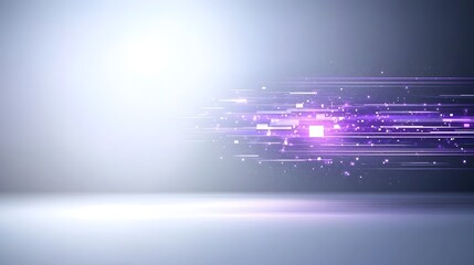 Fototapete - Blurred purple abstract background featuring a dynamic gradient of light rays and shadow effects creating an elegant and futuristic composition  The image has a shimmering