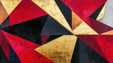 Aufkleber - Geometric abstraction featuring bold colors and sharp angles in a contemporary art piece