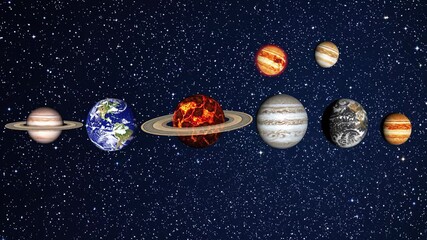 Wall Mural - Vibrant Planetary Configuration Under Starlight