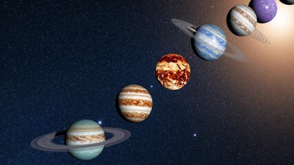 Wall Mural - Backlit Planetary Alignment in Space