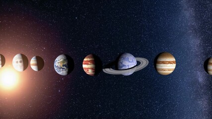 Wall Mural - Dynamic Cosmic Lineup of Planets