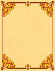 Wall Mural - A vintage ornamental border featuring a texturized backdrop Incorporating shades of yellow white and brown