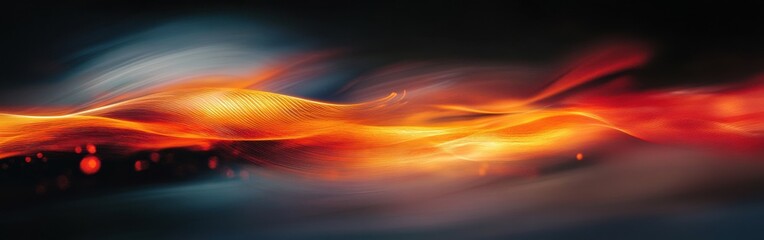 Poster - Dynamic crimson and bright bokeh effects create a mesmerizing atmosphere in a vivid abstract display