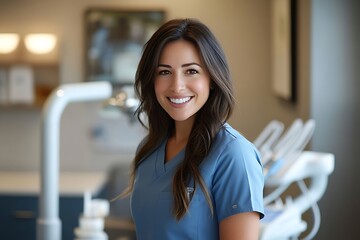 Smiling Female Dentist in Clinic Healthcare Portrait