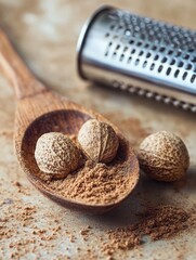 Wall Mural - Spices on Wooden Table