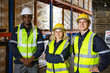 © Quality Stock Arts - group professional warehouse worker. stock inventory team staff employee working in cargo storage