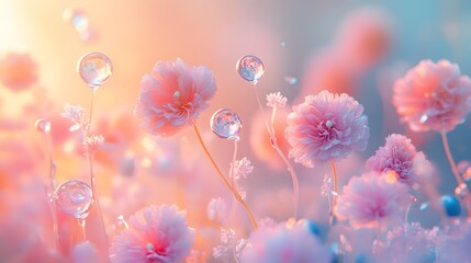 Wall Mural - dreamy pastel composition with soft light gradients fluffy and playful textures and whimsical imagin