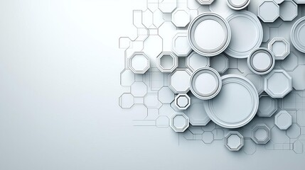Wall Mural - background with geometrical shapes, abstract minimalist, subtle colouring , created using generative