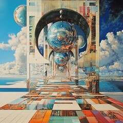 Wall Mural - Futuristic Cityscape: A Surreal Architectural Masterpiece