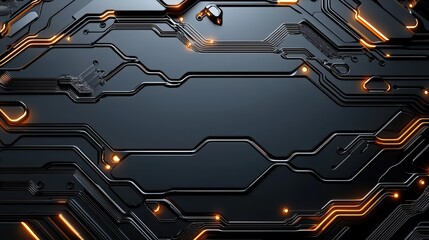 Aufkleber - A sleek, modern circuit board background with glowing lines and a dark surface, emphasizing technology and innovation.
