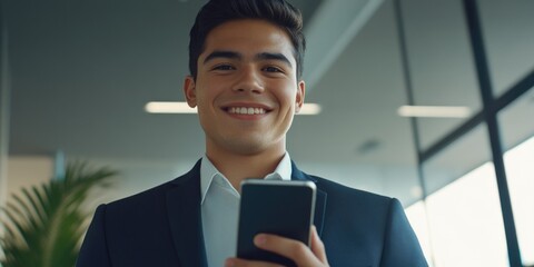 Poster - Smiling Businessman Taking Selfie