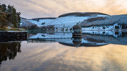 Wall Mural - valve tower on talla reservoir. talla water is a tributary to the river tweed which is 97 miles long