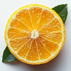 Wall Mural - lemon slice on white background top view professional photo 