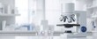 © DZIKRA  - Lab microscope, test tubes, research. Science, medicine background