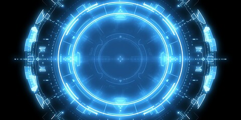 glowing blue circular tech interface.