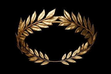 Wall Mural - laurel gold jewelry wreath