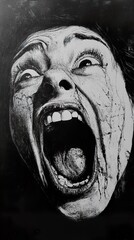 Wall Mural - The Scream: A Monochromatic Expression of Anguish